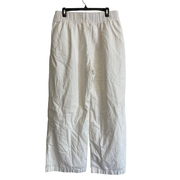 Abercrombie & Fitch White Wide Leg Pants with High Waist and Pleats - Picture 5 of 12